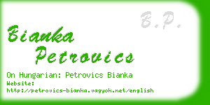 bianka petrovics business card